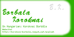borbala koroknai business card